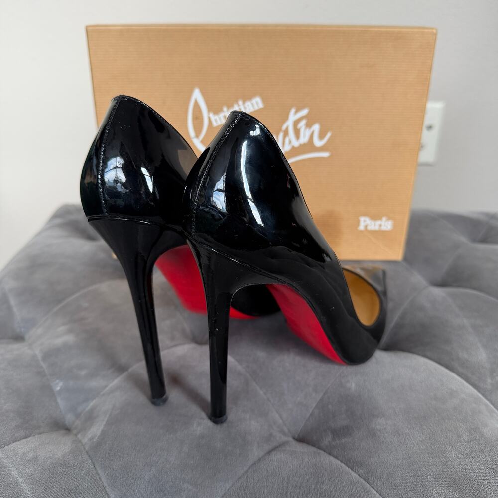 Christian Louboutin Pigalle 120 Black Patent Pumps Size 40.5 - Picture 7 of 16